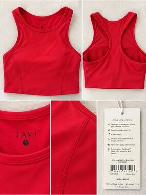 Tavi Active Long Line Sports Bra — Ruby Red